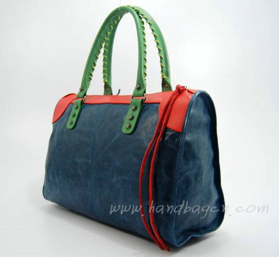 Balenciaga 084324-5 Royal Blue Arena Tri-Color City Classic Bag