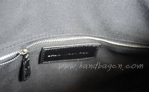 Balenciaga 084324A Black Pleach Giant City Bag With Silver Hardware
