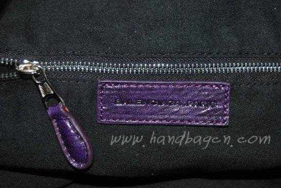 Balenciaga 084324A Dark Purple Le Dix Motorcycle Handbag Large Size - Click Image to Close