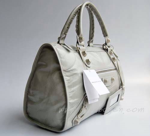 Balenciaga 084324A Grey White Giant City Bag Large Size