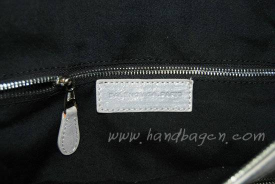 Balenciaga 084324A Light gray Le Dix Motorcycle Handbag Large Size - Click Image to Close