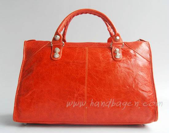 Balenciaga 084324A Orange Le Dix Motorcycle Handbag Large Size