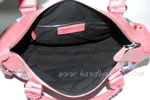 Balenciaga 084324A Pink Pleach Giant City Bag With Silver Hardware - Click Image to Close