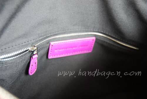 Balenciaga 084324A Purple Pleach Giant City Bag With Silver Hardware - Click Image to Close