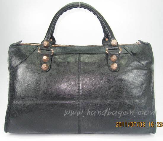 Balenciaga 084324B Black Le Dix Motorcycle Handbag Large Size