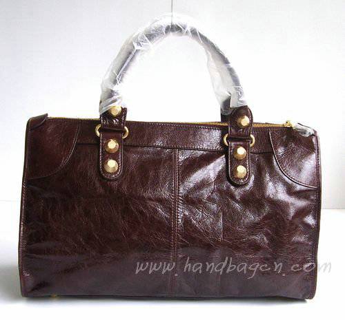 Balenciaga 084324B Dark Coffee Giant City Large Size With Gold Hardware - Click Image to Close