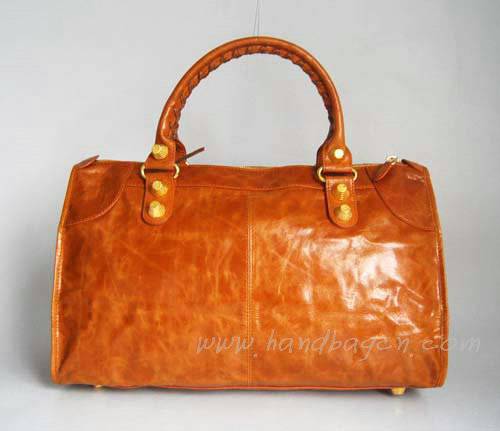Balenciaga 084324B Dark Tan Giant City Bag Large Size With Gold Hardware