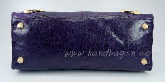 Balenciaga 084324B Dark Purple Le Dix Motorcycle Handbag Large Size - Click Image to Close