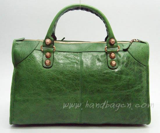 Balenciaga 084324B Green Le Dix Motorcycle Handbag Large Size