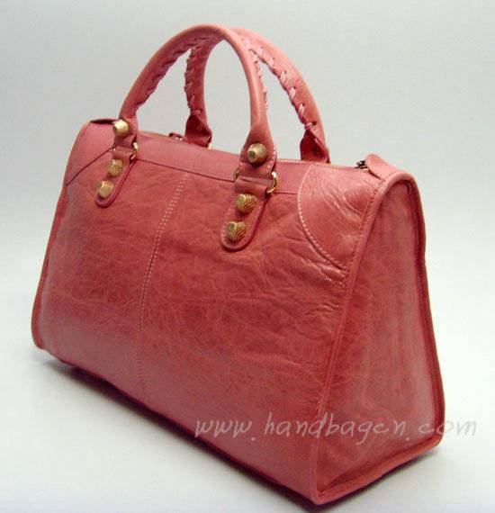 Balenciaga 084324B Pink Le Dix Motorcycle Handbag Large Size