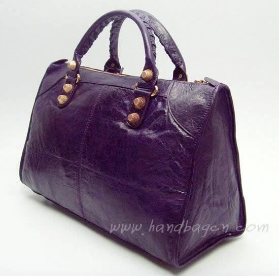 Balenciaga 084324B Purple Le Dix Motorcycle Handbag Large Size