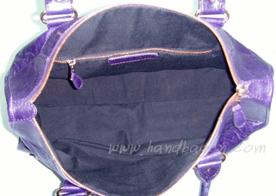 Balenciaga 084324B Purple Le Dix Motorcycle Handbag Large Size
