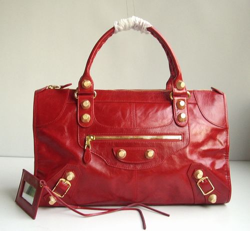 Balenciaga 084324B Red Giant City Bag Large Size - Click Image to Close