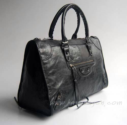 Balenciaga 084324 Black Le Dix Motorcycle Handbag Large Size