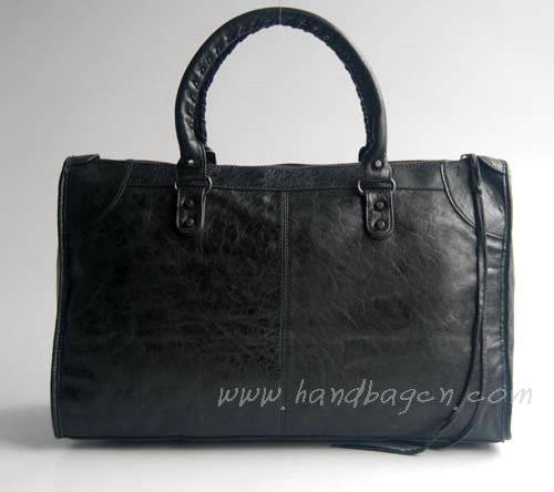 Balenciaga 084324 Black Le Dix Motorcycle Handbag Large Size - Click Image to Close