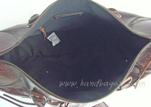 Balenciaga 084324 Dark Coffee Le Dix Motorcycle Handbag Large Size - Click Image to Close