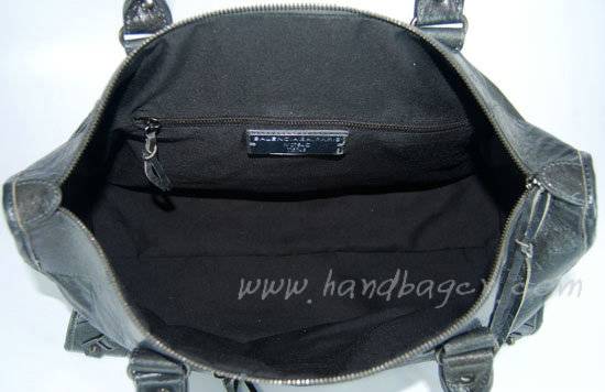 Balenciaga 084324 Dark Gray Le Dix Motorcycle Handbag Large Size
