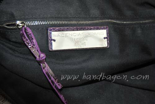 Balenciaga 084324 Dark Purple Giant City Bag Large Size Gold Hardware
