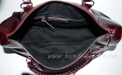 Balenciaga 084324 Dark Purple Le Dix Motorcycle Handbag Large Size - Click Image to Close