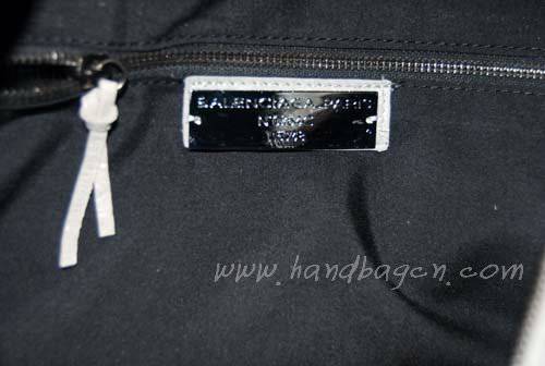 Balenciaga 084324 Light Gray Le Dix Motorcycle Handbag Large Size - Click Image to Close