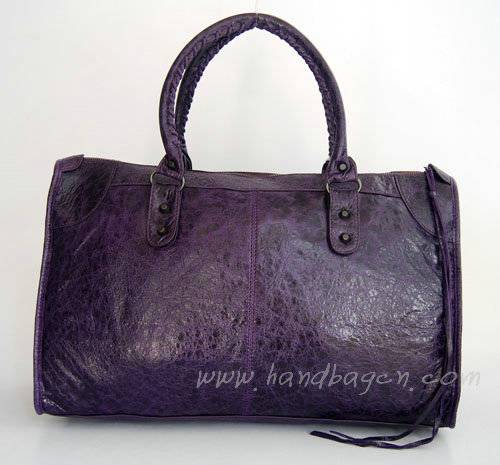 Balenciaga 084324 Purple Le Dix Motorcycle Handbag Large Size