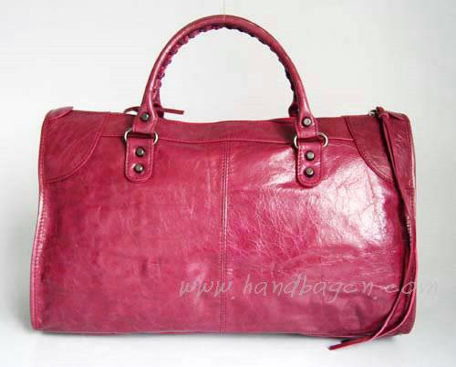 Balenciaga 084324 Purple red Le Dix Motorcycle Handbag Large Size