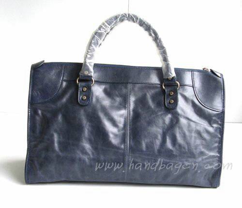 Balenciaga 084324 Royal Blue Le Dix Motorcycle Handbag Large Size