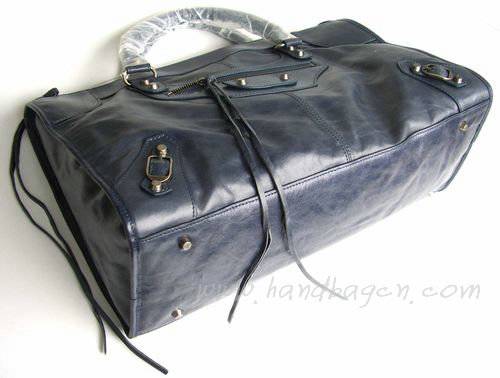Balenciaga 084324 Royal Blue Le Dix Motorcycle Handbag Large Size - Click Image to Close