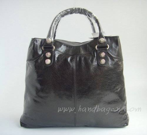 Balenciaga 084826A Black Giant Brief Bag With Silver Hardware - Click Image to Close