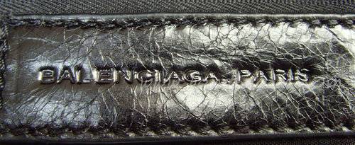 Balenciaga 084826A Black Giant Brief Bag With Silver Hardware