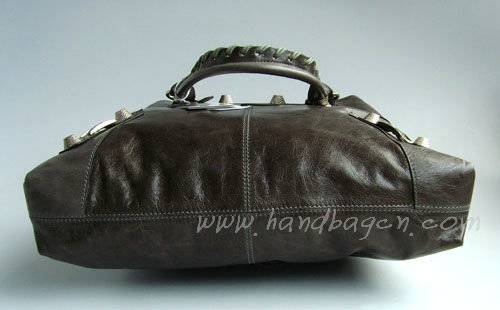 Balenciaga 084826A Dark Gray Giant Brief Bag With Silver Hardware