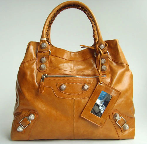 Balenciaga 084826A Tan Giant Brief Bag With Silver Hardware - Click Image to Close