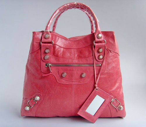 Balenciaga 084826A Pink Giant Brief Bag With Silver Hardware - Click Image to Close