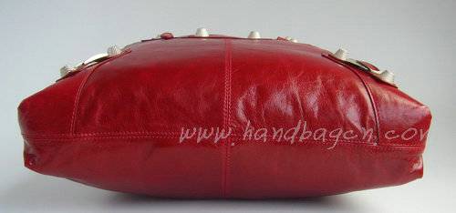 Balenciaga 084826A Red Giant Brief Bag With Silver Hardware - Click Image to Close