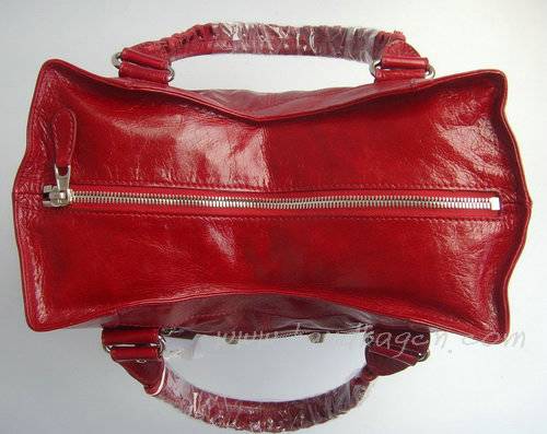 Balenciaga 084826A Red Giant Brief Bag With Silver Hardware