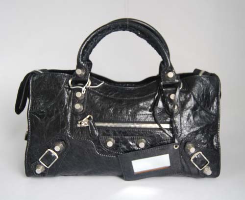Balenciaga 084328A Black Lambskin Giant City Bag Large Size - Click Image to Close
