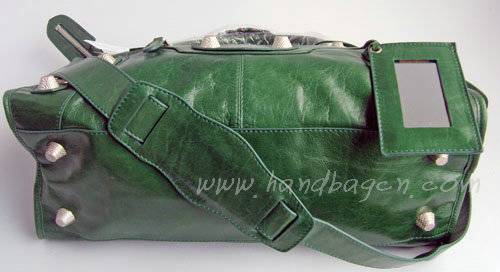 Balenciaga 084324A Dark Green Giant City Bag Large Size Silver Hardware - Click Image to Close