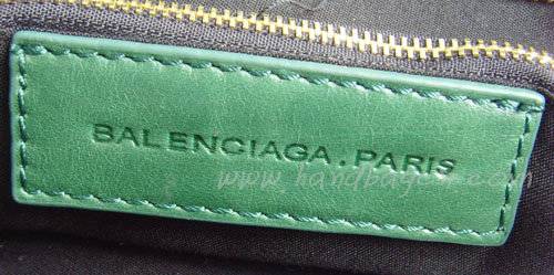 Balenciaga 084324A Dark Green Giant City Bag Large Size Silver Hardware