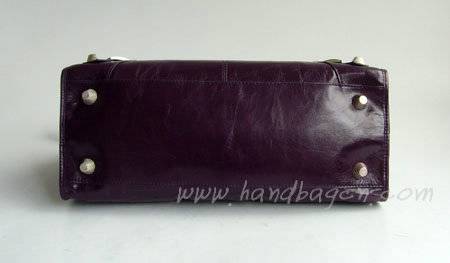 Balenciaga 084328A Dark Purple Giant City Bag Large Size Silver Hardware