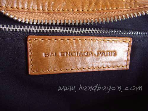 Balenciaga 084328A Camel Giant City Bag Large Size Silver Hardware