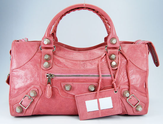 Balenciaga 084328A Pink Lambskin Giant City Bag Large Size - Click Image to Close