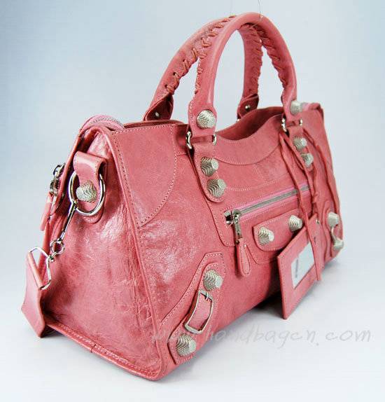 Balenciaga 084328A Pink Lambskin Giant City Bag Large Size - Click Image to Close