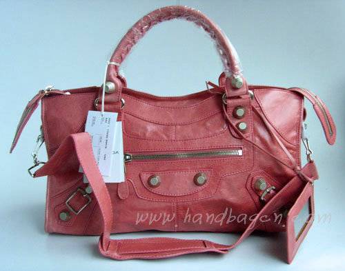 Balenciaga 084328A Pink Giant City Bag Large Size Silver Hardware