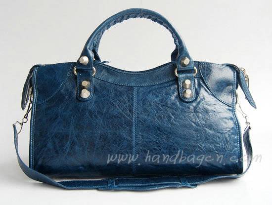Balenciaga 084328A Royal Blue Lambskin Giant City Bag Large Size