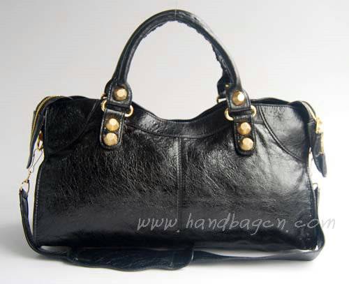 Balenciaga 084328B Black Lambskin Giant City Bag Large Size - Click Image to Close