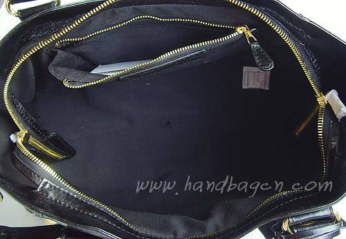 Balenciaga 084328B Black Giant City Bag Large Size Gold Hardware