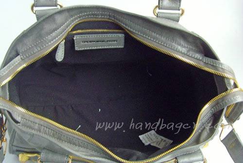 Balenciaga 084328B Dark Gray Giant City Bag Large Size Gold Hardware