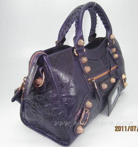 Balenciaga 084328B Dark Purple Giant City Bag Large Size - Click Image to Close