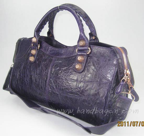 Balenciaga 084328B Dark Purple Giant City Bag Large Size