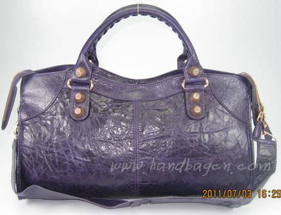 Balenciaga 084328B Dark Purple Giant City Bag Large Size - Click Image to Close